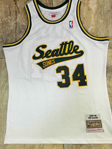 NBA 34 Ray Allen Seattle Supersonics 2005-06 authentique Maillot blanc